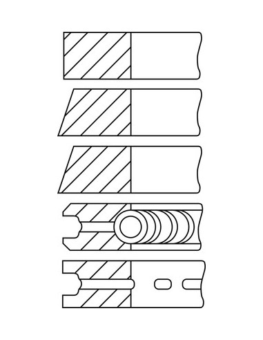 Piston Ring Kit Ø 98 - 3x3x3x5x5 mm - 08-273800-00, 28/34-162