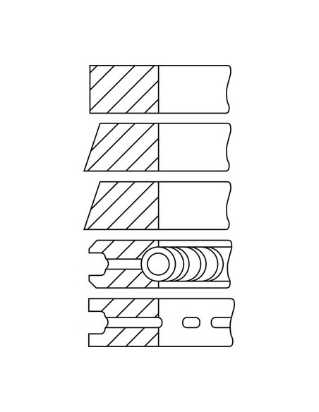 Piston Ring Kit Ø 98 - 3x3x3x5x5 mm - 08-273800-00, 28/34-162