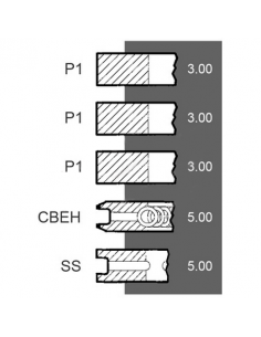 Piston Ring Kit Ø 98 - 3x3x3x5x5 mm - 08-273800-00, 28/34-162