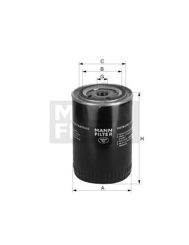 Filtru Ulei 93x170 mm 1-12 UNF W950/17