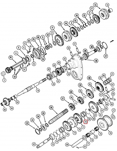 Rulment cu Ace 51x70x2 mm Case IH 241601A1, 324214R1, 584268R1, 584268R91, A42845, A42870, A66478