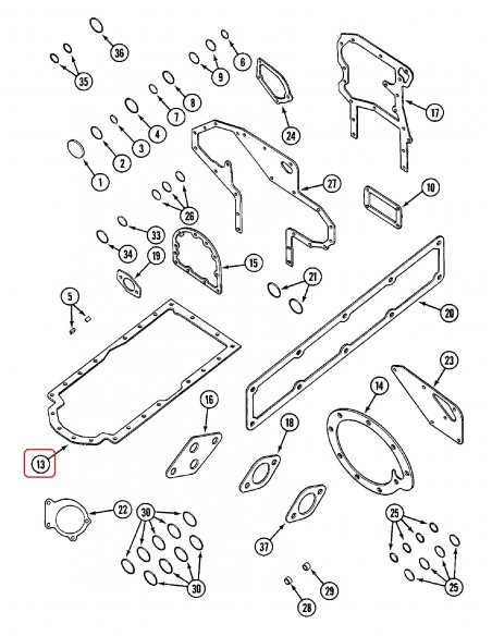 Garnitura Baie Ulei 4 Cil. Case IH 3055161R1, 3055161R2, 3055161R3, 3055161R4