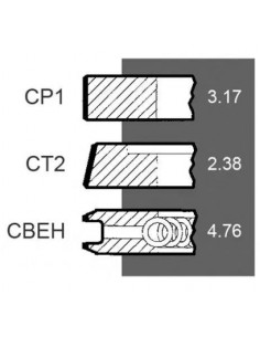 Segmenti Piston Ø 98.42 - 3.17x2.38x4.76 mm Case IH 3144452R92, 3218416R1, 3218416R91, 3218416R92, 87556004 2