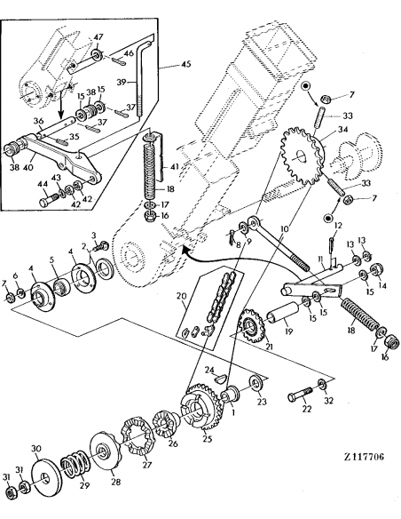 Pinion Elevator Z-29 John Deere Z11435, AZ36931