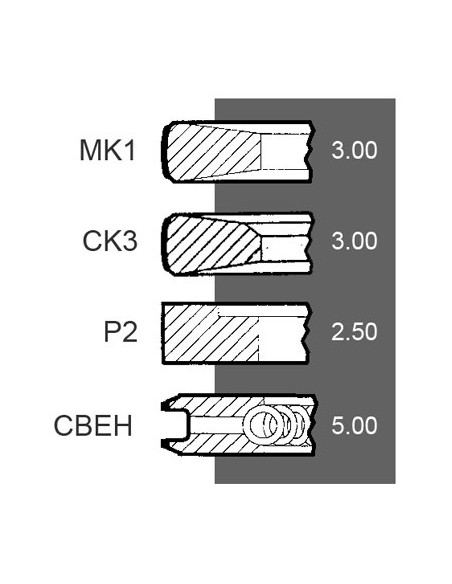 Segmenti Piston Ø 102-3x3x2.5x5 mm Deutz-Fahr 02137210, 02139630, 02231667, 02235236