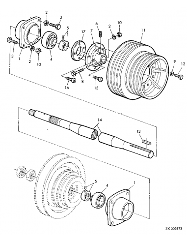 Ax L-2070 mm, Z-30 John Deere Z64619, Z58422, Z62501