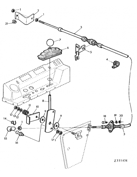 Throttle Cable 4000 mm John Deere AZ36307