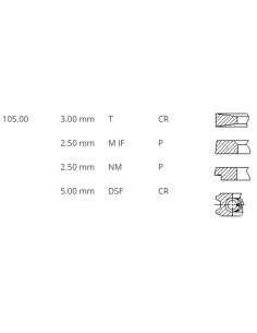 Segmenti Piston Ø 105.60-3x2.5x2.5x5 mm VM Motori 10270051A, 10270074A, F10270074 2