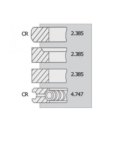 Segmenti Piston Ø 104.77mm 1584935, 80356705, 80373531, 81584935, 2701E6148A, 703F6148BAA, 703F6148BDB, 793F6148BAA