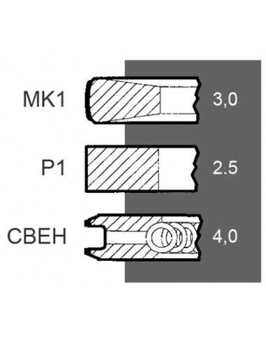Piston Ring Set Ø 104-3x2.5x4 mm