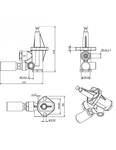 Pompa Combustibil M14x1.5 Same 2.4519.330.0/50, 245193300/50, 24519330050,