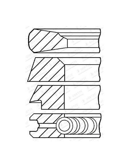 Segmenti Piston Ø 100-3x2x2x4 mm F281202310021, F281202310040, F281202310050, Renault 7701032429, 7701201833