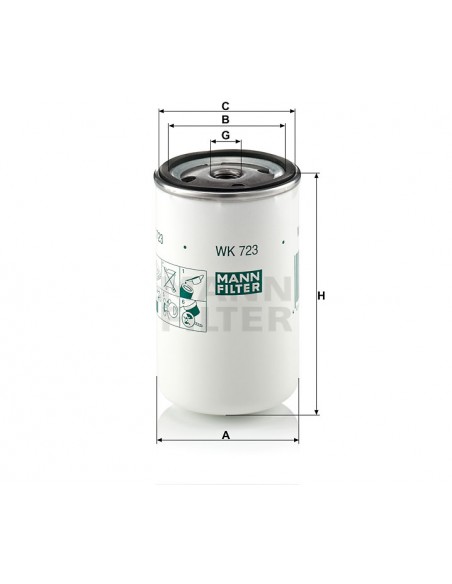 Filtru Combustibil 124 mm, M16X1.5 - Mann-Filter WK723