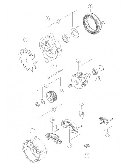 Alternator 14V, 65A , A187873, IA0595, AAK1363, AAK3330, AAK3359, 11.201.595, 11.201.935, 11.201.998, SE501387, SE501835, RE5091