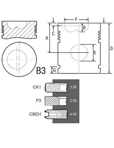 Piston Ø 105 mm - Cu Segmenti F383200310030