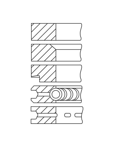 Segmenti Piston 110 - 3x3x3x6x6 mm 08-160800-00