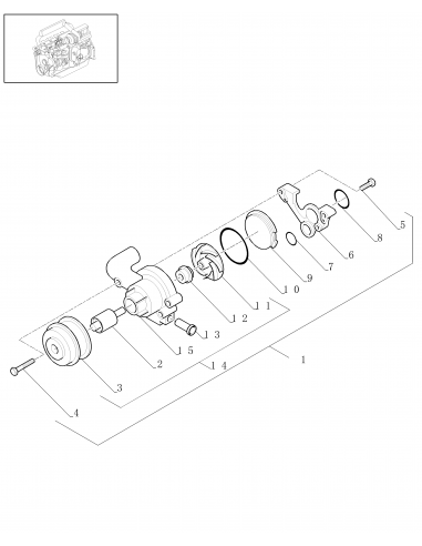 Pompa de Apa Racire Motor Ford New Holland 84990145, 87800484, 87800488, 87800489, 87840217, 87840218