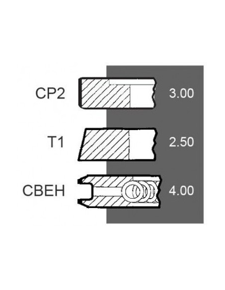 Piston Ring Set Ø 105 - 3x2.5x4.0 mm  0.081.0090.6/10, 810090610, 008100906, 00810090610, 00860052610, 08600526, 0.086.0052.6/10
