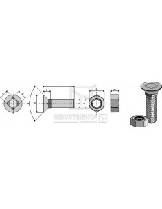 Surub & Piulita M12x1.75x70 DIN 608, 1270810, 031270