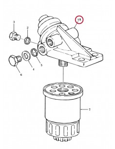 Head, Fuel Primer Ford New Holland 81866599, 81866602, 87800222, F1NN9A384AA 2