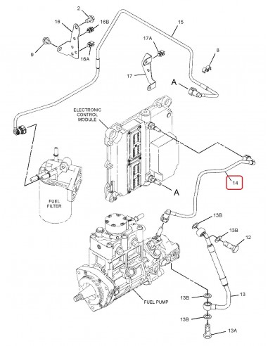 Conducta Combustibil ECM- HP Caterpillar 306-2338, 3062338
