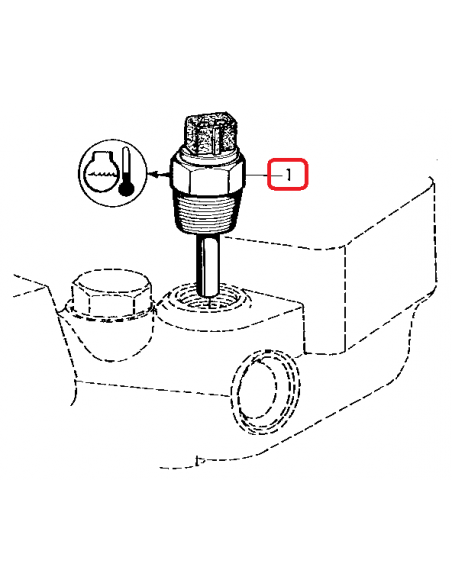 Senzor Temperatura Apa 1/2"-14NPT John Deere RE62474, Claas 6005013442