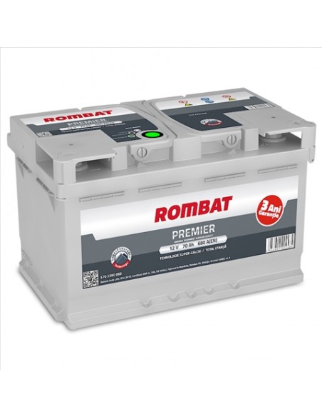 Baterie Rombat PREMIER 70AH 680A 278X175X175 + DR
