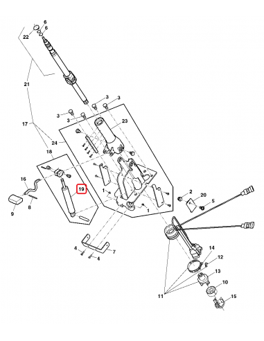 Gas Operated Cylinder John Deere 1599KH, AL115780, AL150755, AL209275, AL222225, AL78345, L115780, RE151217, RE152042, RE50227,