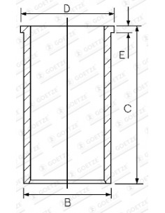 Finished Cylinder Liner Ø 100x104.23 mm - L 226.44 mm Perkins 3135X042, 748216M1, 02/200002, 02-200002, 02200002, 6I-0164 2