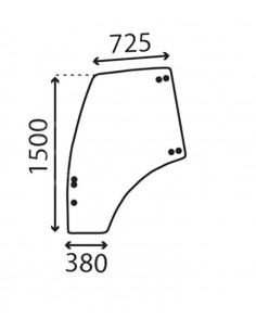 Geam Usa Stanga 380x725x1500 mm - 6 Gauri 04413561, 04418951, 04418951/10, 04418951/20, 4413561, 4418951, 441895110, 441895120,