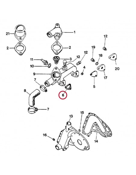 Garnitura Galerie, Carcasa Termostat Case IH 3055306R1, 3055306R2, 3055306R3, 3055356R1