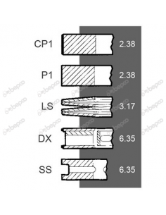 Segmenti Piston 2.38x2.38x3.17x6.35x6.35 mm 30/34-7 2