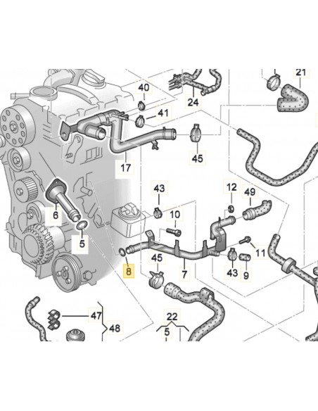 Seal Ring, Cooling Pipe 20.5x5.5 mm VW-AUDI SKODA 06B121687, 06B 121 687