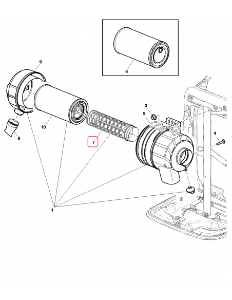 Air Filter, Inner AL174812,  F438200090050, H438200090110, 84187429, 000983009, 0009839009