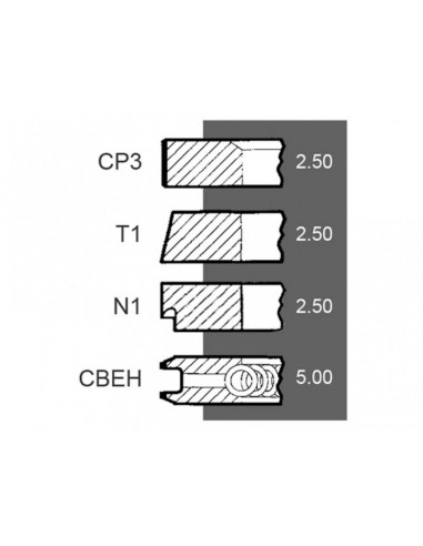 Piston Ring Set Ø 105-2.5x2.5x2.5x5 mm Same 0.042.0052.6, 004200526, 0.054.0052.6, 005400526, 0.073.0052.6