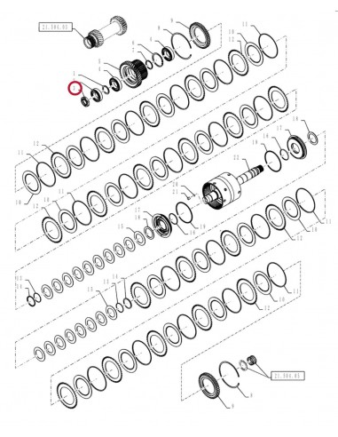Ring Nut M45x1.5 mm Fiat Ford New Holland 5147930, 5138459