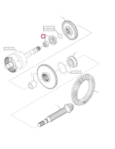 Ring Nut M45x1.5 mm CNH 5147930, 5138459