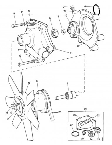 Water Pump Case IH, David Brown K201750, K262857