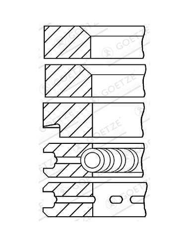 Segmenti Piston 98.45 - 2.38X2.38X2.38X6.33X6.33 mm 08-107200-00