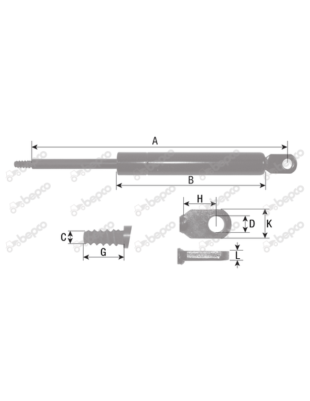Cilindru cu Gaz 210 mm 200N