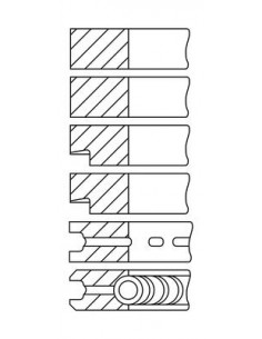 Segmenti Piston Ø 108.00-2.5x2.5x2.5x2.5x5x5 mm Fiat Iveco 1909685 2