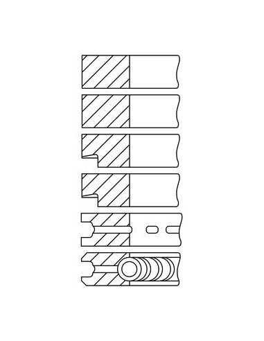 Segmenti Piston Ø 108.00-2.5x2.5x2.5x2.5x5x5 mm Fiat Iveco 1909685