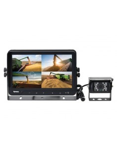 Wired Vehicle Camera System 9'' 4QUAD Split Digital Touch Button Monitor, HD Camera
