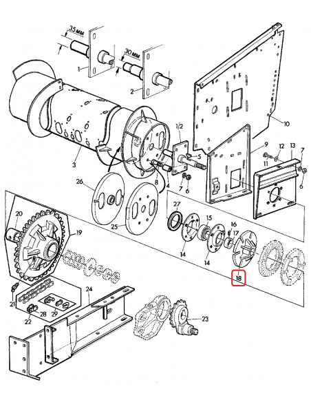 Hub, Slip Clutch Ø 35x160 mm John Deere Z11509