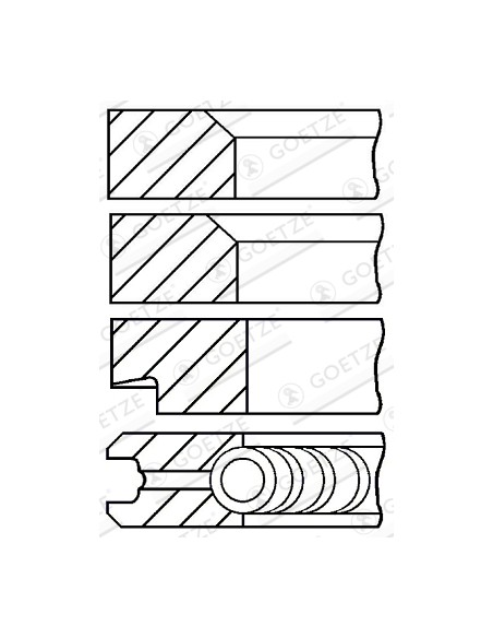Segmenti Piston 90 - 2.5x2.5x2.5x5 mm 08-278200-00