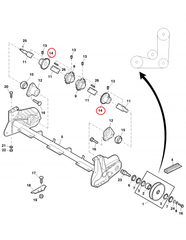 Sprocket, Elevator Ø 57 mm Z-10 John Deere H159613, A-H159613