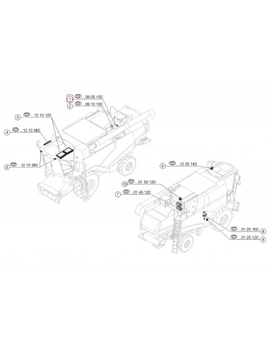 0007719570, 0007719540, 0005100890, HD519, SH62306, 77.037.00, Claas, Renault Lexion, Tucano, Jaguar, Xerion