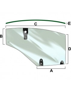 Door Window 360x895x1415 mm - Right Case IH/McCormick 192004A4, 192004A5, 192004A6