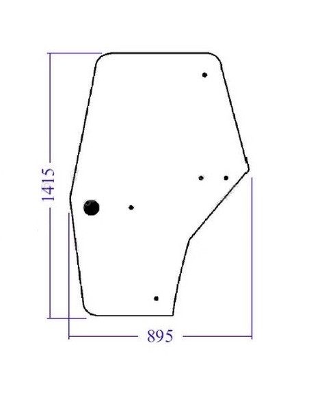 Geam Usa Dreapta 360x895x1415 mm Case IH/McCormick 192004A4, 192004A5, 192004A6