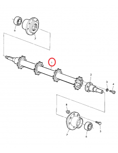 Shaft Upper Feeder 1750 mm John Deere AZ49361, AZ46343, 2